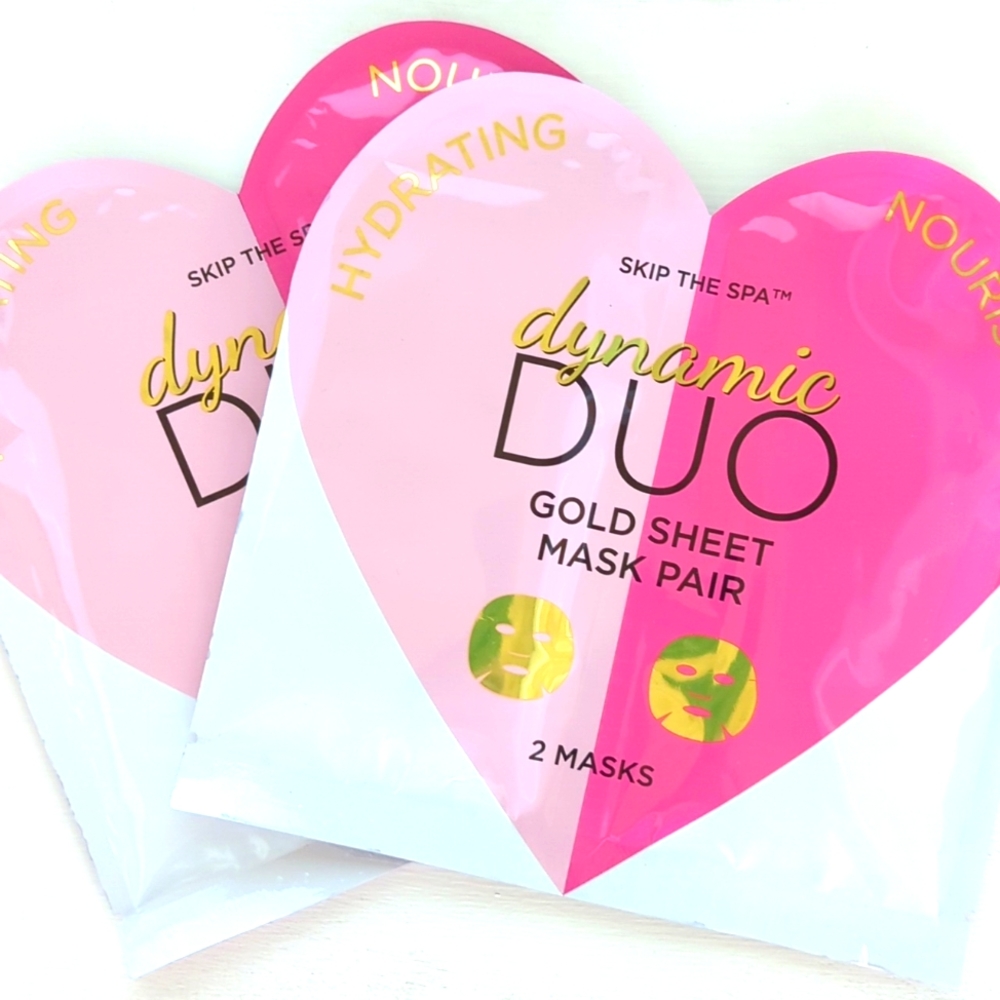 3/$20🌟 2 Packs Jean Pierre Cosmetics Skip the Spa Dynamic Duo Gold Sheet Masks - Picture 3 of 5